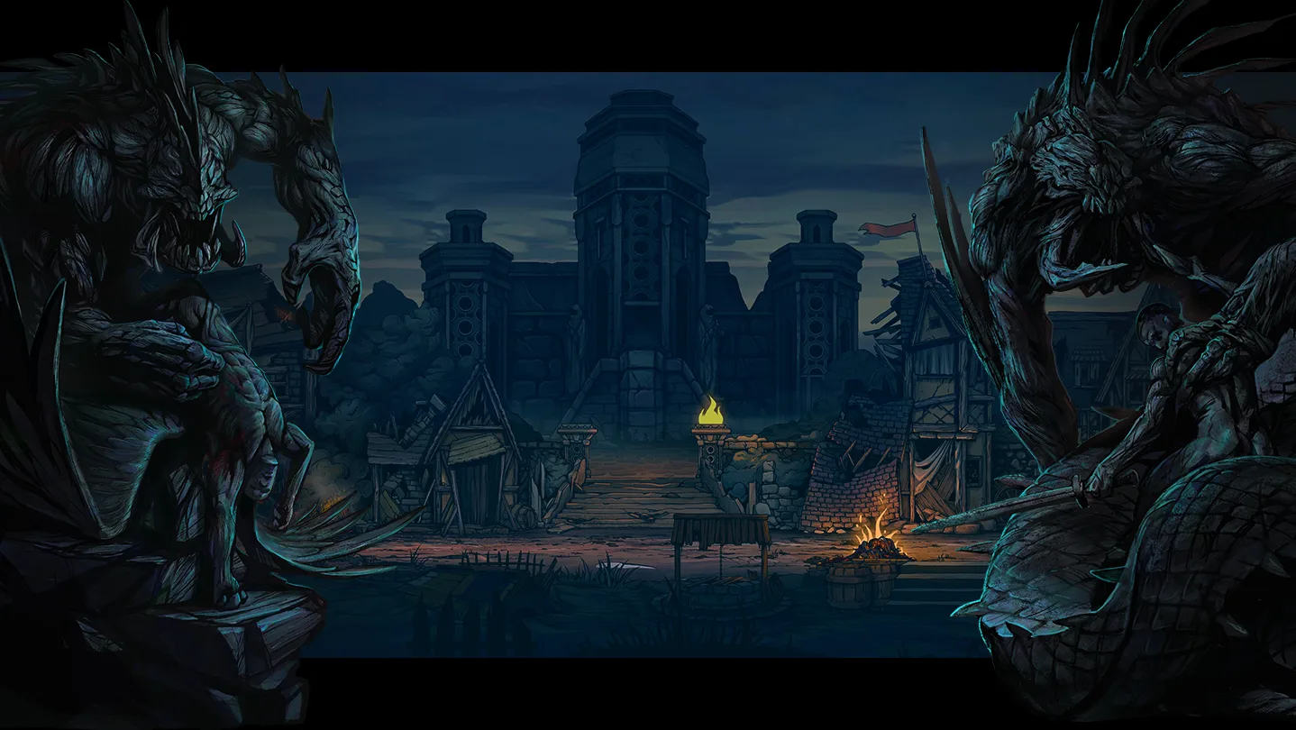 The ruins of Inholm at night